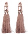 Pendientes de Flecos y Cristal - Nude